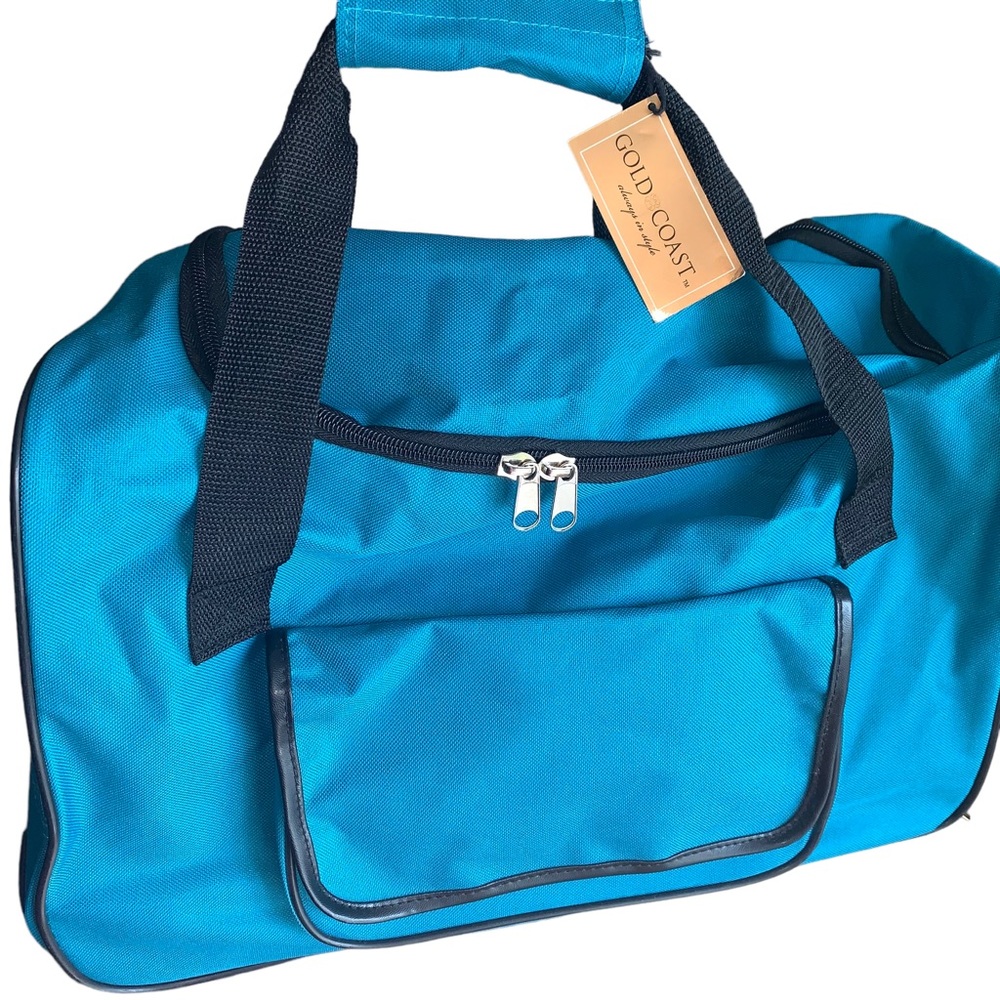 Gold Coast Trolley Duffel Bag Turquoise Blue-NWT